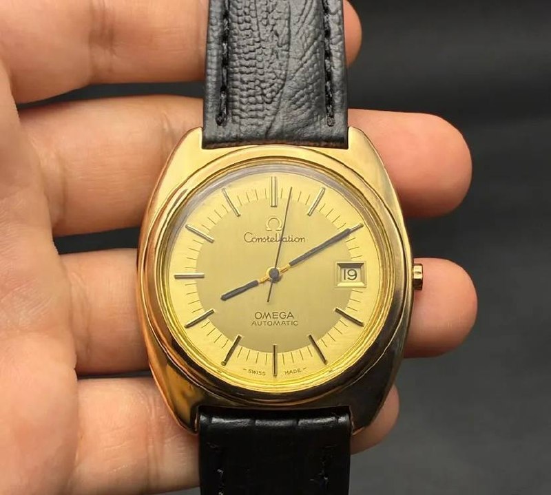 Omega Constellation C-Shape Pulseira preta
